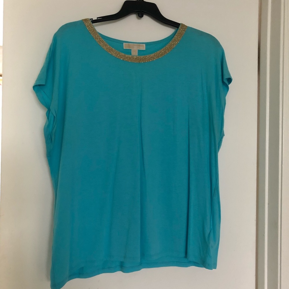 Michael Kors t-shirt. Beaded detail at the neckline.
